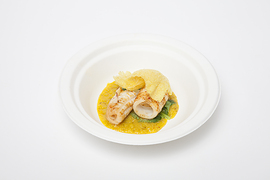 Provenzani - Calamaro arrosto, lenticchie rosse alla curcuma, curry verde e cocco