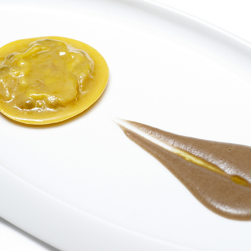 Raviolo di cotechino e lenticchie in salsa di fagiolo - Piatti: Raviolo di cotechino e lenticchie