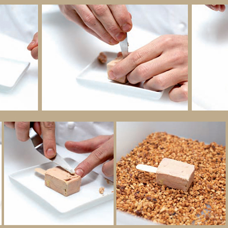 La preparazione, passo per passo, del 'Croccantino di foie gras' - Piatti: Croccantino di foie gras - Preparazione